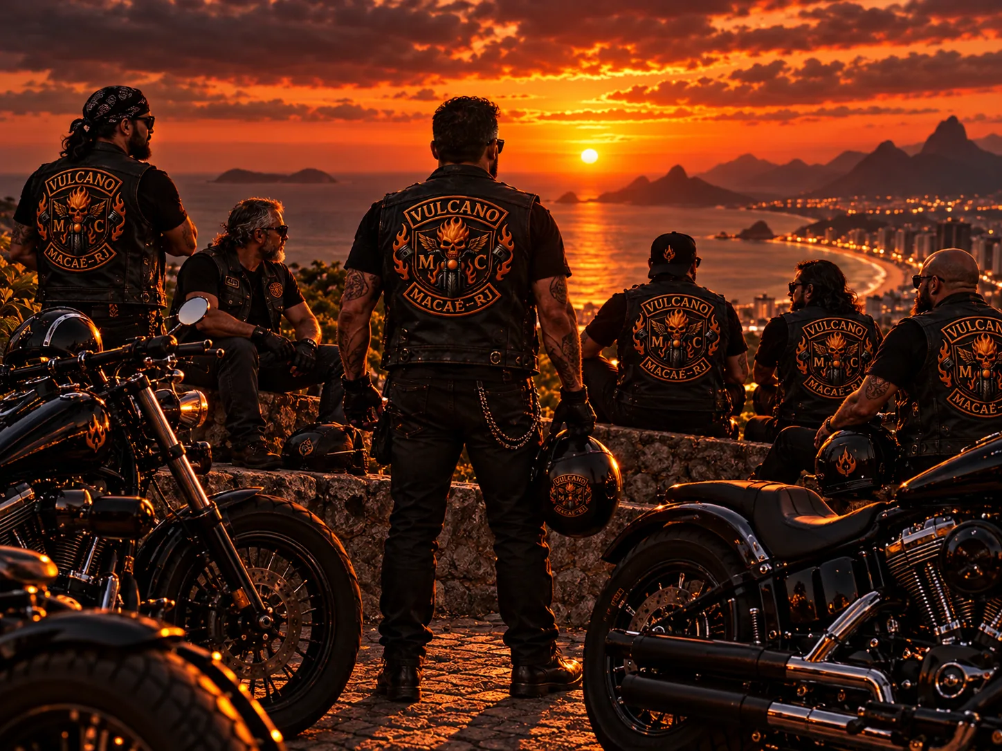 Arte ilustrativa da irmandade motociclista